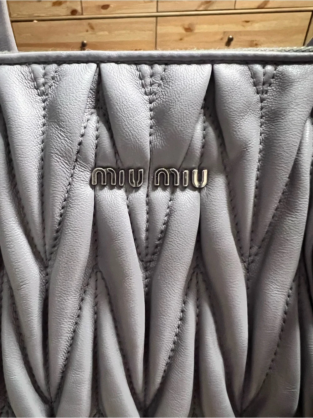 Miu Miu Lavender Matelassé Satchel with Detachable Strap